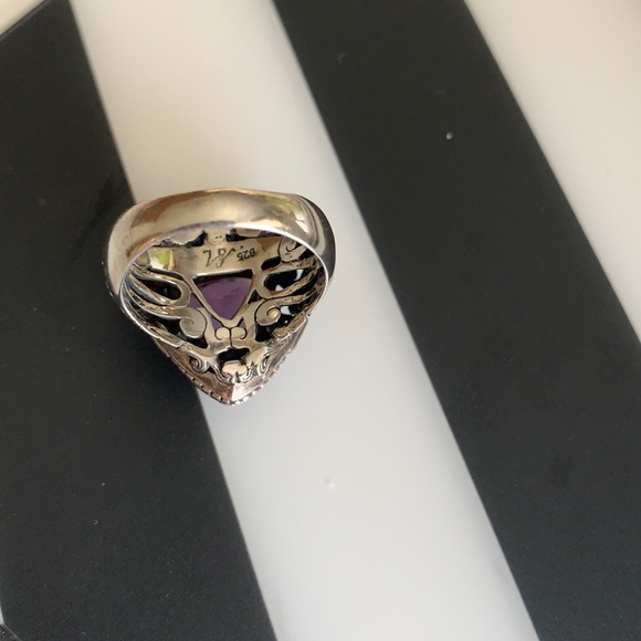 Silver ring with amethyst stone-size 9 - Picture 4 of 7
